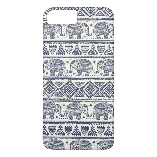 Coques Case-Mate iPhone Motif ethnique bleu d'éléphant (Dos)