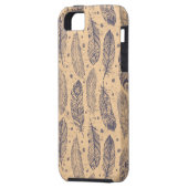 Coques Case-Mate iPhone Motif ethnique d'ensemble de plume (Dos gauche)