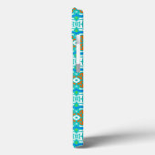 Coques Case-Mate iPhone Motif ethnique turquoise (Verso / Gauche)