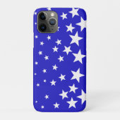Coques Case-Mate iPhone Motif étoile blanche sur arrière - plan bleu (Dos)