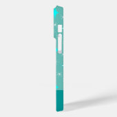Coques Case-Mate iPhone Motif étoile rétro sarcelle et blanc modifiable (Verso / Gauche)