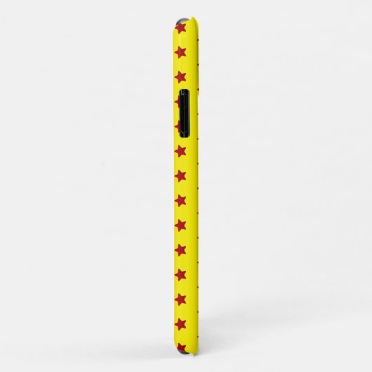 Coques Case-Mate iPhone motif étoile rouge sur jaune (Dos/Droite)
