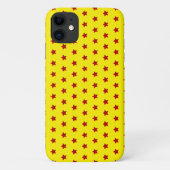 Coques Case-Mate iPhone motif étoile rouge sur jaune (Dos)
