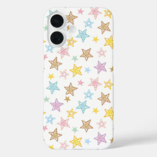 Coques iPhone 16 Motif Étoiles Esquissées