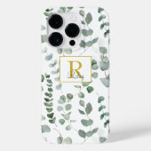 Coques Case-Mate iPhone Motif Eucalyptus Vert Monogramme (Verso)