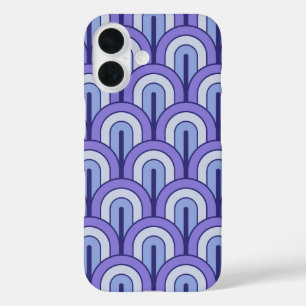 Coques iPhone 16 Motif éventail géométrique dégradé rétro