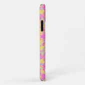 Coques Case-Mate iPhone Motif exclusif Abstrait rose jaune (Dos/Droite)