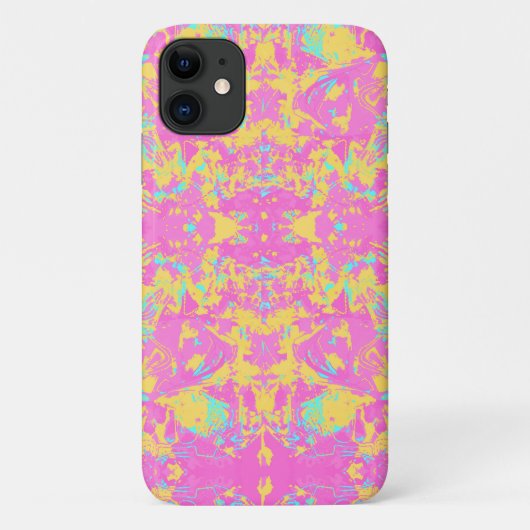 Coques Case-Mate iPhone Motif exclusif Abstrait rose jaune (Dos)