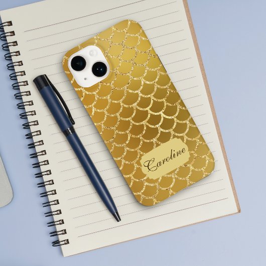 Coques Case-Mate iPhone Motif Exotic Gold Mermaid