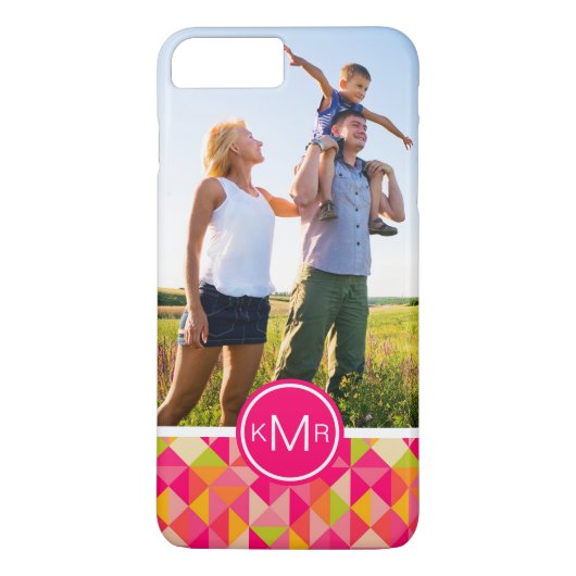 Coques Case-Mate iPhone Motif fait sur commande de triangles de photo et (Dos)