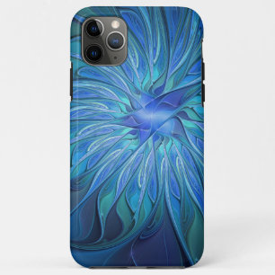 Case-Mate iPhone Case Motif fantaisie fleur bleue, art fractal abstrait