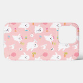 Coques Case-Mate iPhone Motif fantôme d'Halloween rose (Verso (horizontal))