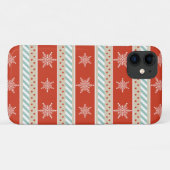 Coques Case-Mate iPhone Motif Festive Red Mint Stripes Snowflakes (Dos (Horizontal))