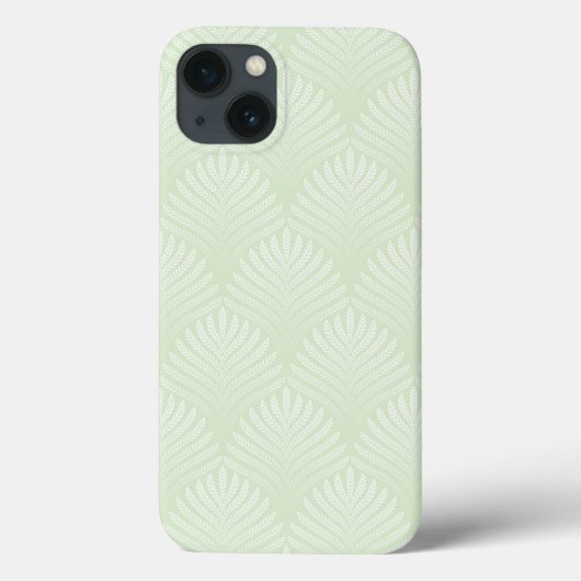 Coques Case-Mate iPhone Motif feuillage classique en blanc et vert (Verso)