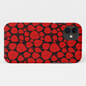 Coques Case-Mate iPhone Motif feuille 02 - Rouge sur noir (Dos (Horizontal))
