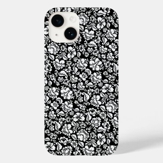 Coques Case-Mate iPhone motif feuille 14b. noir BG (Verso)