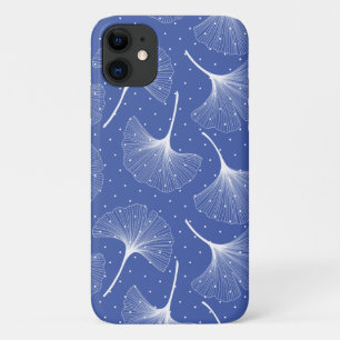 Case-Mate iPhone Case Motif feuille abstrait blanc sur bleu