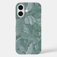 Motif feuille d'acanthe bleu sarcelle de William M
