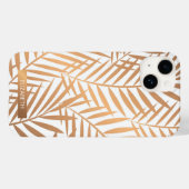 Coques Case-Mate iPhone Motif feuille de palmier d'or (Verso (horizontal))