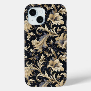 Coque Pour iPhone 15 Motif Feuille d'or