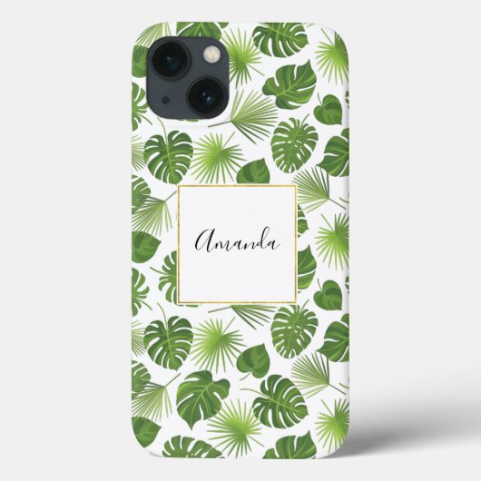 Coques Case-Mate iPhone Motif Feuille élégant Green Tropical (Verso)