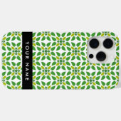 Coques Case-Mate iPhone Motif feuille, Feuilles verts, votre nom (Verso (horizontal))
