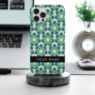Coque iPhone 15 Pro Max Motif feuille, Feuilles verts, votre nom