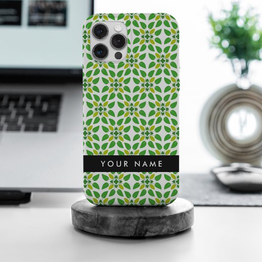 Coques Case-Mate iPhone Motif feuille, Feuilles verts, votre nom