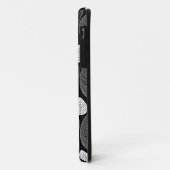 Coques Case-Mate iPhone Motif feuille - noir sur blanc (Dos/Gauche)