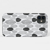 Coques Case-Mate iPhone Motif feuille - noir sur blanc (Dos (Horizontal))