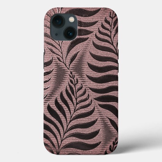 Coques Case-Mate iPhone Motif feuille or rose (Verso)