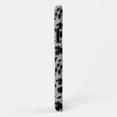 Coques Case-Mate iPhone Motif Feuille tombé noir sur gris (Dos/Droite)