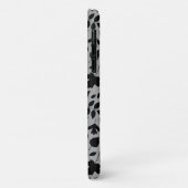 Coques Case-Mate iPhone Motif Feuille tombé noir sur gris (Dos/Gauche)