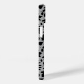 Coques Case-Mate iPhone Motif Feuille tombé noir sur gris (Verso / Droite)