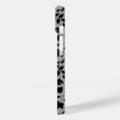 Coques Case-Mate iPhone Motif Feuille tombé noir sur gris (Verso / Gauche)