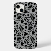 Coques Case-Mate iPhone Motif Feuille tombé noir sur gris (Verso)