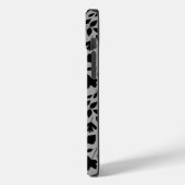 Coques Case-Mate iPhone Motif Feuille tombé noir sur gris (Verso / Gauche)