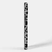 Coques Case-Mate iPhone Motif Feuille tombé noir sur gris (Verso / Droite)