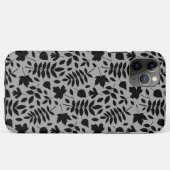 Coques Case-Mate iPhone Motif Feuille tombé noir sur gris (Dos (Horizontal))