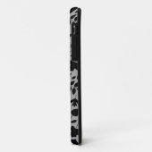 Coques Case-Mate iPhone Motif Feuille tombé noir sur gris (Dos/Gauche)