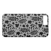 Coques Case-Mate iPhone Motif Feuille tombé noir sur gris (Dos (Horizontal))