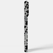 Coques Case-Mate iPhone Motif Feuille tombé noir sur gris (Verso / Droite)