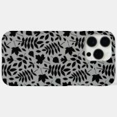 Coques Case-Mate iPhone Motif Feuille tombé noir sur gris (Verso (horizontal))