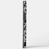 Coques Case-Mate iPhone Motif Feuille tombé noir sur gris (Verso / Droite)