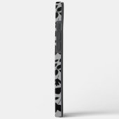 Coques Case-Mate iPhone Motif Feuille tombé noir sur gris (Verso / Gauche)