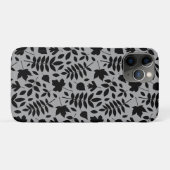 Coques Case-Mate iPhone Motif Feuille tombé noir sur gris (Dos (Horizontal))