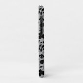 Coques Case-Mate iPhone Motif Feuille tombé noir sur gris (Dos/Gauche)