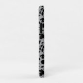 Coques Case-Mate iPhone Motif Feuille tombé noir sur gris (Dos/Droite)