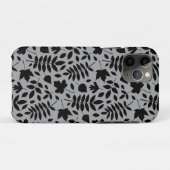 Coques Case-Mate iPhone Motif Feuille tombé noir sur gris (Dos (Horizontal))