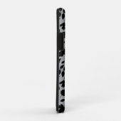 Coques Case-Mate iPhone Motif Feuille tombé noir sur gris (Dos/Droite)